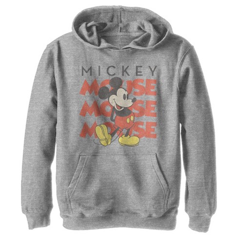 Disney Mickey Mouse Classic Distressed Standing T-Shirt (Grey Heather, X-Large)