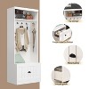 FUFU&GAGA White Entryway Hall Trees Storage Closet Clothing Organizer - 4 of 4