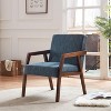 CENGHU Solid Wooden Mid-Century Modern Accent Chair, Linen Fabric Reading Chair, Upholstered Arm Chair for Living Room, Bedroom - 3 of 4