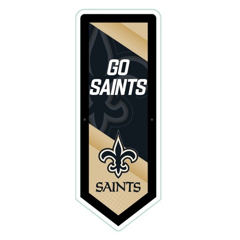 Evergreen Ultra-Thin Glazelight LED Wall Decor, Pennant, New Orleans  Saints- 9 x 23 Inches Made In USA