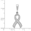 Black Bow Jewelry 14k White Gold Polished and Satin Awareness Ribbon Pendant - 4 of 4