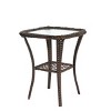3 Piece Rattan Metal Patio Bistro Set,Outdoor Wicker Patio Conversation Set with Cushions,Coffee Table and 2 Swivel Rocker Chairs Set-Coolbibila - 4 of 4