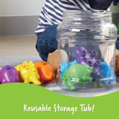 Colorful Snap-Together Dinosaur Matching Set, 18 Pieces