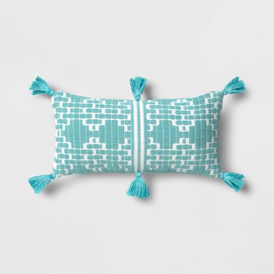 at Home Aqua Oasis Woven Throw Pillow, 18