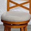 Hardwood X-Back Counter Height Swivel Stool with Upholstered Seat and Metal Footrest Plates for Living Room - 2 of 4