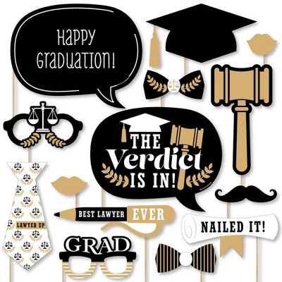 Big Dot of Happiness Law School Grad - Future Lawyer Graduation Party Photo Booth Props Kit - 20 Count