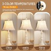 ROTTOGOON 24" Traditional Table Lamp Set of 2 Nightstand Lamps with 3-Color Temperature LED Bulbs Linen Shade Rustic Farmhouse Vintage Beige - 2 of 4