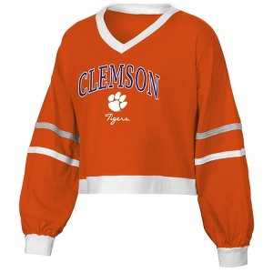 NCAA Clemson Tigers Women's Long Sleeve V-Neck T-Shirt - 1 of 3