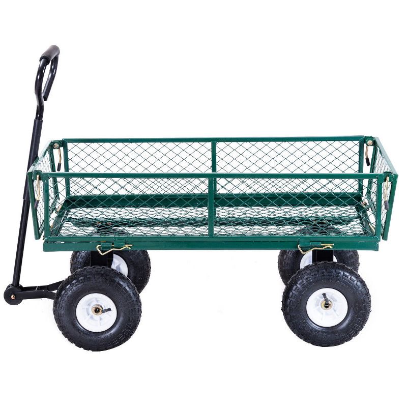 Costway Heavy Duty Lawn Garden Utility Cart Wagon Wheelbarrow Steel Trailer, 5 of 11