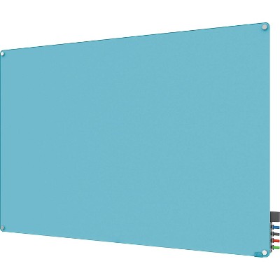 Ghent Harmony Magnetic Glass Markerboard With Round Corner Blue 4' x 6' (HMYRM46BE) 