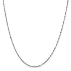 Black Bow Jewelry 2mm Rhodium Plated Sterling Silver Solid Loose Rope Chain Necklace - 1 of 4
