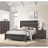 Vynxaria Contemporary 1pc Nightstand - Brown Gray Rustic Finish, 2 Storage Drawers, Metal Hand Pulls, Sturdy Wooden Bedroom End Table - 3 of 4