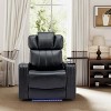 PU Leather Power Recliner with Cooling Cup Holder,Home Theater Recliner with Bluetooth Speaker,Power Recliner Chair with USB Ports-Coolbibila - 2 of 4
