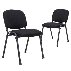 Tangkula Set of 2 Office Guest Chair Stackable Reception Chair Waiting Conference Room - 1 of 4