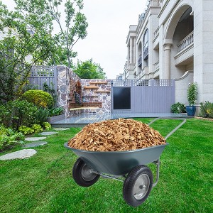 Garden Two Wheeled Trolley With 2 Large 15" Inflatable Wheels For Outdoor Lawn Yard Farm Ranch - 1 of 4