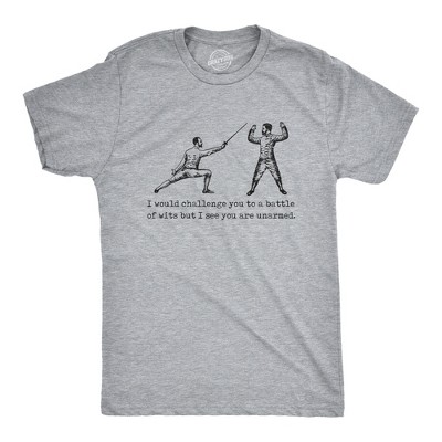 Mens I Would Challenge You To A Battle Of Wits But I See You Are Unarmed T Shirt Funny Dumb Joke Tee For Guys - Crazy Dog Men's T Shirt