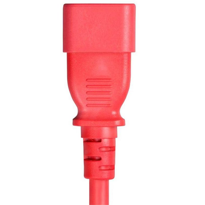 Monoprice Extension Cord - 1 Feet - Red IEC 60320 C14 to IEC 60320 C13, 16AWG, 13A/1625W, 125V, 3-Prong, SJT, For Powering Computers, Monitors, etc., 4 of 7