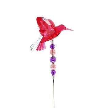 Crystal Expressions Bird Garden Stake  -  One Bird Stake 11.0 Inches -  Faceted Indoor Plant Decor  -   -  Acrylic  -  Multicolored