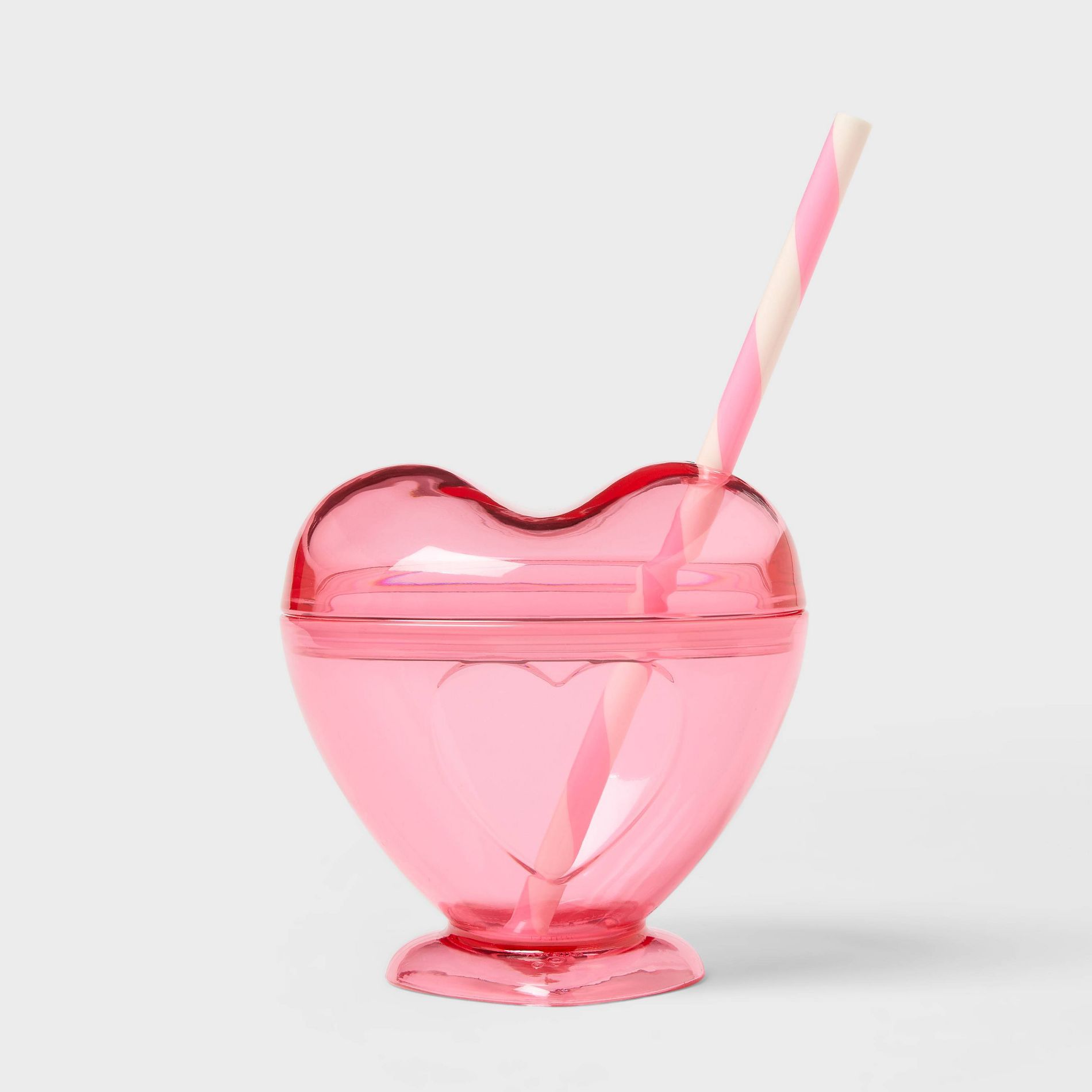 10 fl oz Figural Pink Heart Tumbler with Straw - Pillowfort™