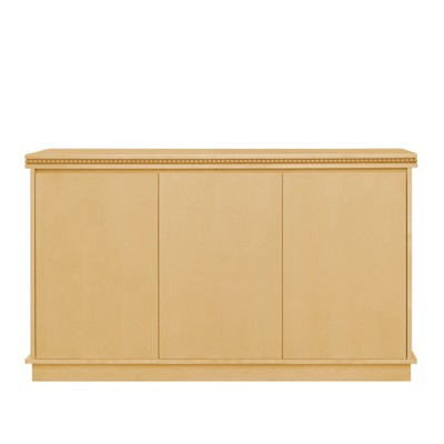 GlasFlength Kitchen Storage Accent Kitchen Cabinet Storage Cabinet Morden Sideboard Cabinet 3 Doors for Dining Room, Beige, 55.28"*15.75"*32.6"