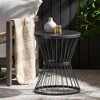 CAVINAS Modern Hourglass Patio Side Table with Open Cage Design, Powder-coated Iron Frame Outdoor Accent Tables, Modern Outdoor End Table for Patio - 2 of 4