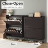 Shoe Storage Cabinet with 2 Flip Louvered Doors, Narrow Shoe Rack Cabinet - 4 of 4