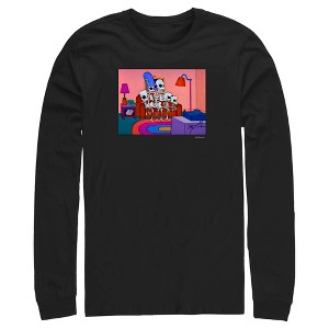 Men's The Simpsons Skeleton Family Inside House Long Sleeve Shirt - 1 of 4