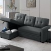 TIRAMISUBEST Linen Upholstered Sectional Sofa with Storage Chaise – Modern Gray Tufted Design for Compact to Medium Spaces-6 Color - 4 of 4