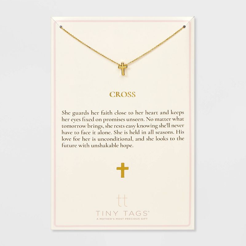 Tiny Tags Cross Chain Necklace, 1 of 9