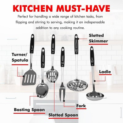 CHEF CRAFT 6 Piece Heavy Duty Stainless Steel Kitchen Tool and Utensil Set 1 Set — фото 4