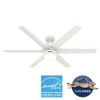 Hunter Fans 60" Solaria Ceiling Fan Fresh White Finish with Light Kit - Energy Efficient, Damp Rated, Whisper-Quiet Motor - 4 of 4