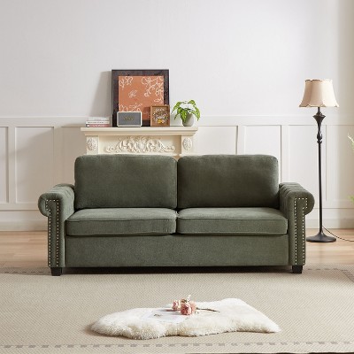 NicBex Convertible Sleeper Chair,Pull-out Sofa Bed with 2 Seat/3 Seat,Couches with Modern Design for Living Room,Gray/Beige/Green