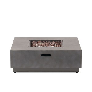 GDFStudio Jasmine Outdoor 50,000 BTU Square Iron Fire Pit Table - 1 of 4