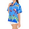 LA LEELA Button Down Shirt Casual Summer Beach Party Blouse Shirt Hawaiian Short Sleeve Vacation Dress Tops Blouses - 3 of 4