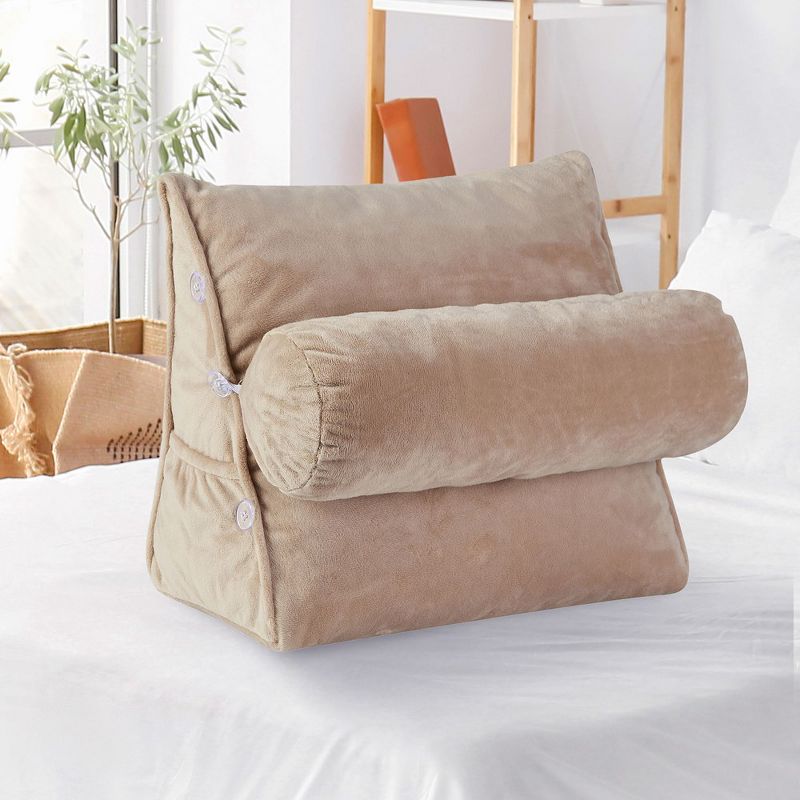 Cheer Collection Wedge Shaped Reading and TV Pillow with Adjustable Bolster, 1 of 10