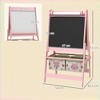 Infurnic Baby Activity Gyms Art for Kids with Paper Roll, Double Sided Whiteboard and Chalkboard with Painting Paper Stand, Pink, 21.3"*18.3"*36.5" - 3 of 4