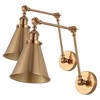 7" (Set of 2) LED Rover Adjustable Classic Glam Arm Metal Wall Sconces Brass/Gold - JONATHAN Y: Hardwired, ETL Listed, 2700K - 3 of 4