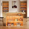 Tribesigns 70.9-Inch Modern 4-Tier Bar Table Home Bar Cabinet with Glass Holder and Black Footrest, Wood - 4 of 4