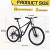 Aukfa Mountain Bike Suspension Fork 27.5 Inch Wheels 8 Speed Bicycle Dual Disc Brakes, All Terrain Mountain Bike Men Women Youth - 2 of 4
