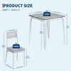 Dining Table Set for 2, Small Dining Room Table with 2 Cozy Chairs, 3-Piece Farmhouse Kitchen Table Set, Space Saving Dining Table - 3 of 4