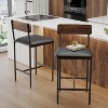 25.5" Bar Stools Set of 2 with Backrest and Footrest, High Upholstered Counter Height Stool for Kitchen Island, Dining Room - 2 of 4