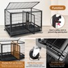 Heavy Duty Dog Crate w/Wheels - Escape-Proof Metal Kennel for Large/Medium/Small Dogs, Lockable Wheels & Slide-Out Tray - 3 of 4