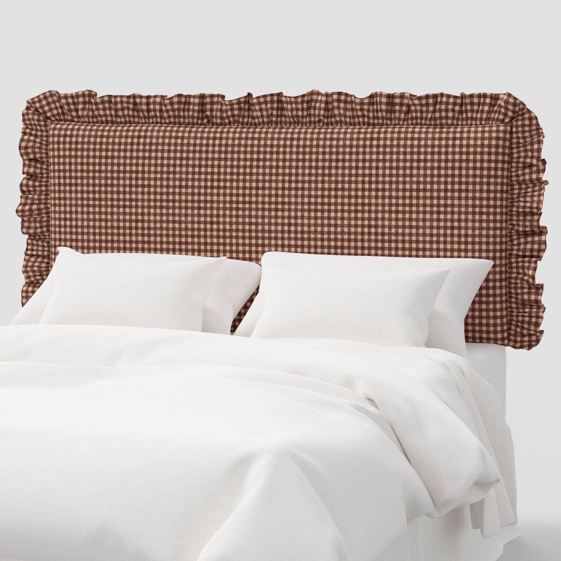 Full Ruffled Wall Mounted Headboard in Whitaker Gingham Berry - Threshold™ designed with Studio McGee