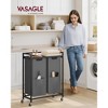 Laundry Sorting Cart with 2 Removable Bags, Pull-Out Design, Top Storage Shelf and Locking Wheels - 3 of 4