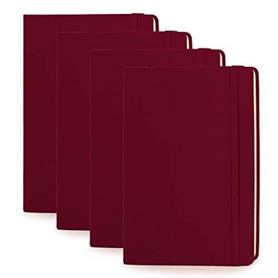 Simply Genius A5 Lined Notebooks with Hardcover - College Ruled Notebook - 192 pages, 5.7" x 8.4" (Wine, 4 Pack)