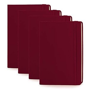 Simply Genius A5 Lined Notebooks with Hardcover - College Ruled Notebook - 192 pages, 5.7" x 8.4" (Wine, 4 Pack) - 1 of 4