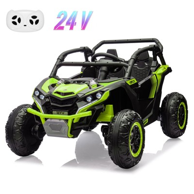 24V 2-Seater Kids Ride-On UTV Truck with Remote Control, 4WD Electric Truck Toy Car with Music, LED Lights,Battery Powered Toy for Boys & Girls