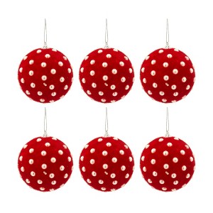 NAYSAYE Party Decoration and Accessories Christmas Ball Hanging Ornament Set for Holiday Celebration and Christmas Decor, Red, 3.9"*3.9"*0.3" - 1 of 4