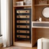 Crestlive Products 6 Drawers dressers for bedroom Rattan Dresser Storage Tower Tall Fabric Dresser with Wood Top &Wood Handles - 3 of 4