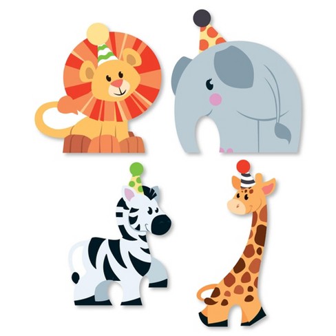 Big Dot Of Happiness Jungle Party Animals - Diy Shaped Safari Zoo Animal  Birthday Party Or Baby Shower Cut-outs - 24 Count : Target